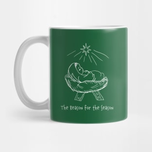 Religious Line Art Christmas Jesus The Reason for the Season Mug